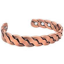 Load image into Gallery viewer, MagnetRX® Pure Copper Magnetic Bracelet - Magnetic Copper Bracelets for Men - Adjustable Cuff + Gift Box (Copper | Medium - Large)