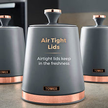 Load image into Gallery viewer, Tower | Grey & Copper Storage Canisters