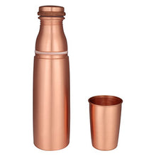 Load image into Gallery viewer, 100% Pure Copper Water Bottle With Glass | Ayurvedic Benefits