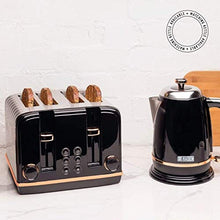 Load image into Gallery viewer, Modern Design | Black & Copper 4 Slice Toaster