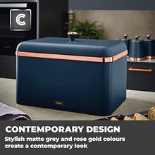 Load image into Gallery viewer, Modern Design Bread Bin | Midnight Blue & Copper