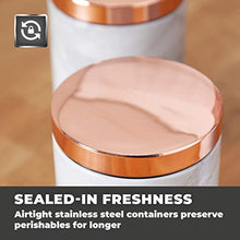 Load image into Gallery viewer, Set Of 3 Copper & White Kitchen Canisters