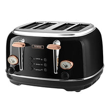 Load image into Gallery viewer, Tower | Bottega | Black & Rose Gold Copper | 4-Slice Toaster | Stainless Steel | 1630 W