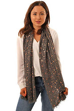 Load image into Gallery viewer, Women's Grey & Copper Lightweight Scarf | Gift Idea