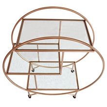Load image into Gallery viewer, Copper Bar Cart Drinks Trolley | Art Deco | 3 Shelves | Rose Gold