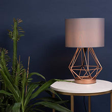 Load image into Gallery viewer, Copper & Grey Table Lamp | Metal Cage