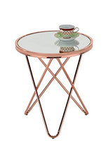 Load image into Gallery viewer, Mirrored Copper Round Side Table | Geometric Legs