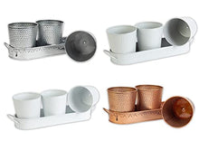 Load image into Gallery viewer, Copper Kitchen Herb Pots With Tray | Set Of 3