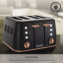 Load image into Gallery viewer, Black & Copper Morphy Richards 4 Slice Toaster