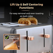 Load image into Gallery viewer, Tower | Grey & Copper Rose Gold Toaster