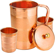 Load image into Gallery viewer, Copper Pitcher & 2 Tumbler Set | Pure Copper Jug