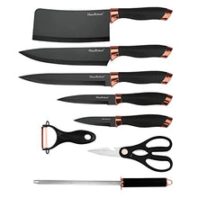 Load image into Gallery viewer, Modern Copper & Black Knife Set | 9 PCS