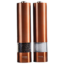 Load image into Gallery viewer, Cooks Professional | Electric Automatic Salt & Pepper Mill Set | Copper