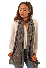 Load image into Gallery viewer, Women's Copper & Grey Stars Scarf | Gift Idea Wedding Anniversary