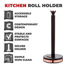 Load image into Gallery viewer, Kitchen Roll Holder | Black & Copper | Tower