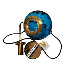 Load image into Gallery viewer, Blue Glass & Copper Ceiling Light