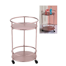 Load image into Gallery viewer, Rose Gold Copper 2 Tier Trolley On Castors