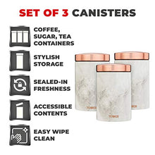 Load image into Gallery viewer, Set Of 3 Canisters | White & Copper