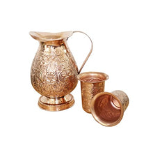 Load image into Gallery viewer, Copper Jug With Copper Cups | Pitcher Water Jug | Moscow Mule Copper Mugs Set Of 2