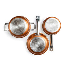 Load image into Gallery viewer, Non-Stick Cooking Pans and Pots Set - 5 pcs Oven Safe Copper Cookware - Saucepan Pots with Lids - Kitchenware Frying Pan - by Nuovva