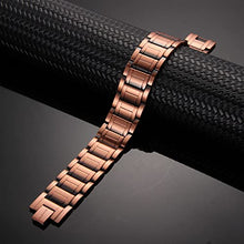 Load image into Gallery viewer, MagEnergy Big Men Copper Bracelet 99.9% Copper Magnetic Bracelet Adjustable Wristband with Link Removal Tool