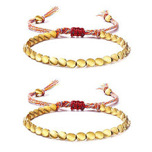 Load image into Gallery viewer, Tibetan Handmade Buddhist Bracelet | Copper Beads Bracelet | Lucky Rope | 2pcs