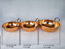Load image into Gallery viewer, Set Of 3 Copper Hammered Mixing Bowls