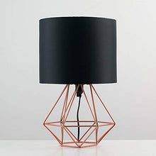 Load image into Gallery viewer, Copper Table Lamp With Black Shade