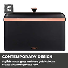 Load image into Gallery viewer, Tower | Cavaletto Collection | Matt Black & Copper/ Rose-Gold Bread Bin