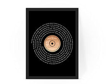 Load image into Gallery viewer, Personalised Song Lyric Art | Framed A3 print (297x420mm) | Copper Wedding Anniversary Gift