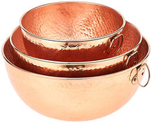 Load image into Gallery viewer, Set Of 3 Hammered Copper Mixing Bowls