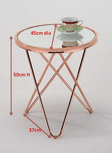 Load image into Gallery viewer, Geometric Copper Side Table | Mirrored Top