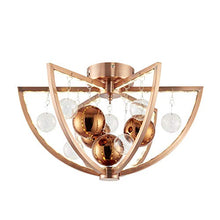 Load image into Gallery viewer, LED Ceiling Light | Copper Finish With Clear & Copper Glass Balls