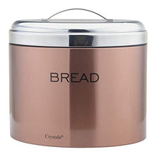 Load image into Gallery viewer, Copper Oval Shaped Bread Bin With Lid | Loaf Storage | Crystals®