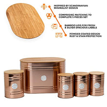 Load image into Gallery viewer, 5 Pieces Copper Bread Bin & Storage Canisters
