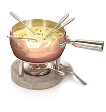 Load image into Gallery viewer, Copper, Stainless Steel & Concrete Fondue Set
