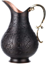 Load image into Gallery viewer, Solid Copper Engraved Jug | Handmade | Antiqued