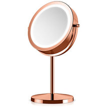 Load image into Gallery viewer, Copper LED Illuminated Cosmetics Mirror