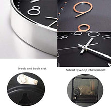 Load image into Gallery viewer, Silent Non Ticking Wall Clock | Copper & Black Design