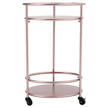 Load image into Gallery viewer, Rose Gold Copper Drinks Trolley With Castors