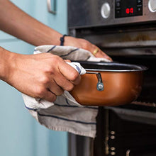 Load image into Gallery viewer, Non-Stick Cooking Pans and Pots Set - 5 pcs Oven Safe Copper Cookware - Saucepan Pots with Lids - Kitchenware Frying Pan - by Nuovva