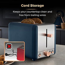 Load image into Gallery viewer, Tower | Blue & Copper 2 Slice Toaster