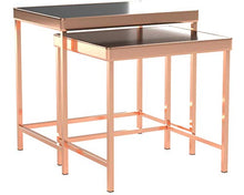 Load image into Gallery viewer, Set Of 2 Copper Framed Nesting Tables | Rectangle