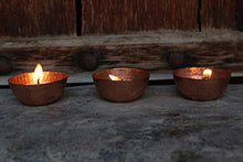Load image into Gallery viewer, Copper Set Of 3 Hammered Candle Dishes