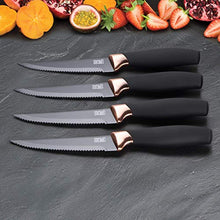 Load image into Gallery viewer, Set Of 4 Copper & Black Steak Knives