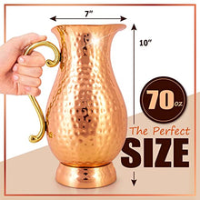 Load image into Gallery viewer, Hammered Copper Water Jug | Pitcher | 70oz
