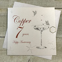 Load image into Gallery viewer, Happy 7 Years Anniversary Card | Copper | Handmade Anniversary Card | White
