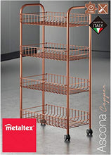 Load image into Gallery viewer, Copper 4 Tier Trolley | Ascona | Rolling Cart