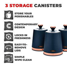 Load image into Gallery viewer, 3 Storage Cannisters | Navy & Copper | Tower