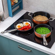 Load image into Gallery viewer, Non-Stick Cooking Pans and Pots Set - 5 pcs Oven Safe Copper Cookware - Saucepan Pots with Lids - Kitchenware Frying Pan - by Nuovva